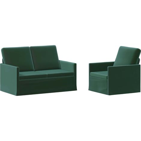 Sofa-Set 2 pcs Dunkelgrün Samt (V) vidaXL (1/5)