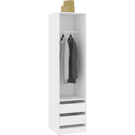 Garde-robe avec tiroirs Blanc 50x50x200 (1/5)