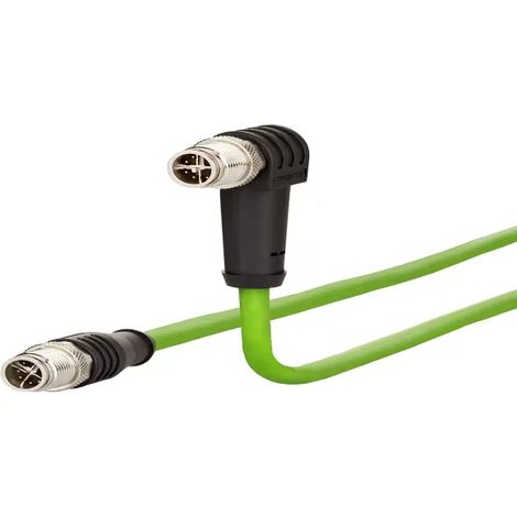 Metz Connect 142M2X1C020 M12 Patchkabel CAT 6a S/FTP 2.00 m Grün PUR-Mantel, Säurebeständig, Ozonbes (1/2)