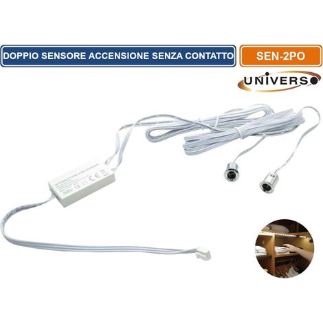 UNIVERSO SEN-2PO SENSORE DOPPIO INTERRUTTORE DI PROSSIMITA PER STRIP LED IP20 (1/2)