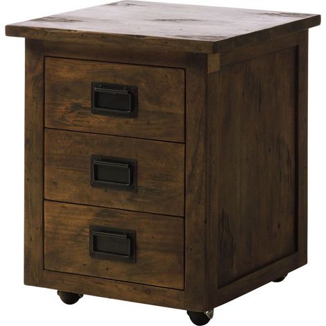 Nachttisch Mango 50x50x60 braun lackiert RAILWAY 4003