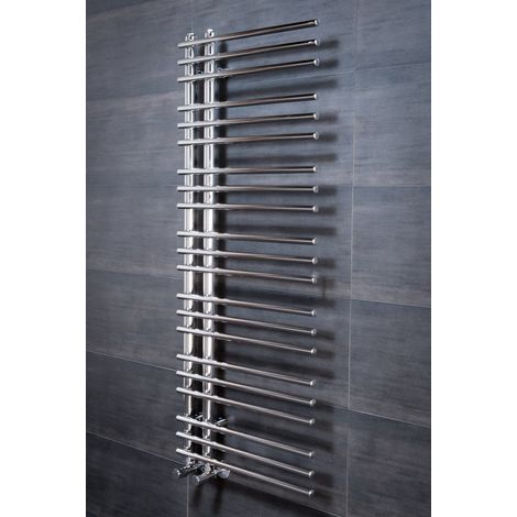 Designer Bathroom Round Heated Towel Rail Radiator Rad 1250 x 500mm Chrome (1/5)