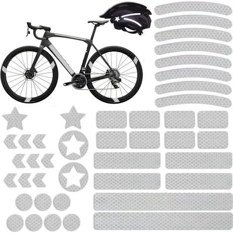42 reflektierende Aufkleber, reflektierende Fahrradsicherheitsdekorationen für bessere Sichtbarkeit bei Nacht, reflektierende Aufkleber für Helm/Fahrrad/Auto/Kinderwagen/Motorrad