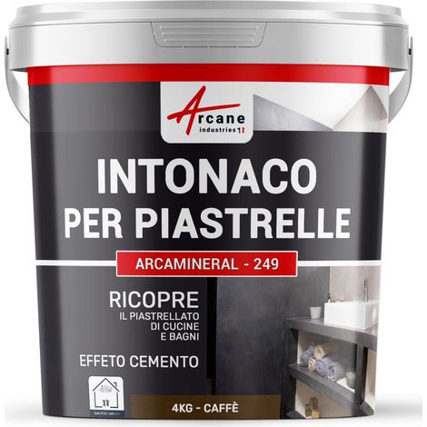 Intonaco per piastrelle del bagno e cucina, su pavimento e pareti - ARCAMINERAL - 4 kg (circa 2,6 m²) Caffè - ARCANE INDUSTRIES (1/2)