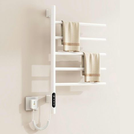 Chauffes De Serviettes Rotatives À 180 ° (Affichage Numérique LED) - Timer Incrusté + Contrôle De La Température, Électrique Chauffé Monté sur Le Mur, pour Le Salon De Beauté (1/5)