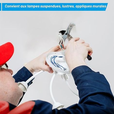 Support de Fixation Plafonnier 75mm avec Vis Rondelle Écrou (1/3)