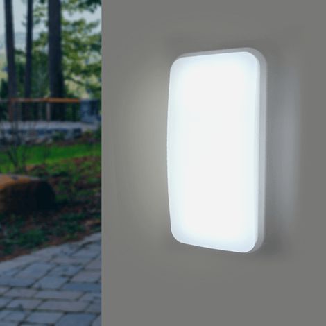 Silamp – Applique murale LED 20W rectangulaire IP65 – Blanc froid 6000K – 1800 lumens – Pour murs exposés à la pluie (1/2)