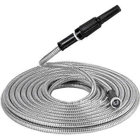 25 Ft tuyau d arrosage 304 acier inoxydable métal eau tuyau (1/5)