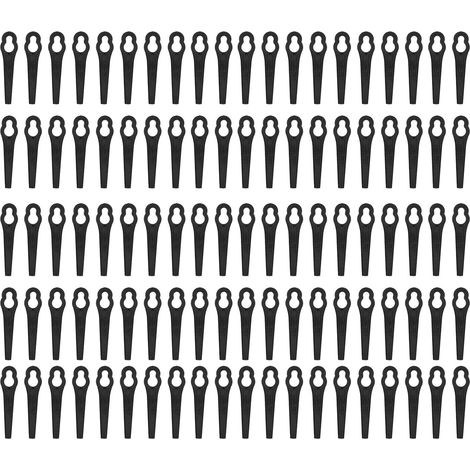 100 lames de coupe en plastique, accessoires de rechange pour coupe-bordures, outils de taille manuels, noir