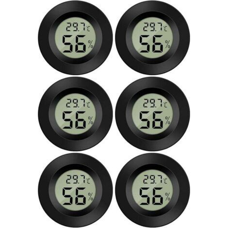 Lot de 3 mini thermomètres et hygromètres numériques LCD pour bureau, cuisine, cave à cigares, incubateur, reptiles (1/4)