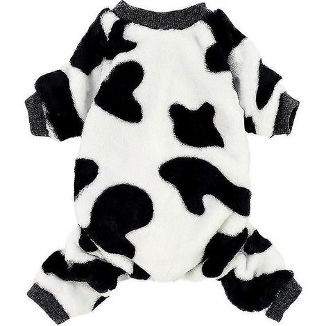 Adorables prendas de ropa para perros con estampado de vacas lecheras, ideales para razas pequeñas. Tejido de terciopelo cómodo. (1/5)