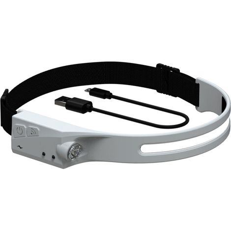 Leichte, wasserdichte und bewegungsaktivierte Stirnlampe, ideal zum Radfahren, Laufen, Angeln und Campen, Grau (1/4)