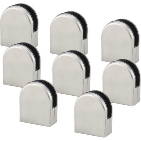 8 PCS (8-10mm) Pince à Verre Porte-Verre En Acier Inoxydable 304 Support de Serrage Clamp Clip Plat Main Courante Fenêtre Balustrade Réglable Escalier Salle de Bains (1/5)