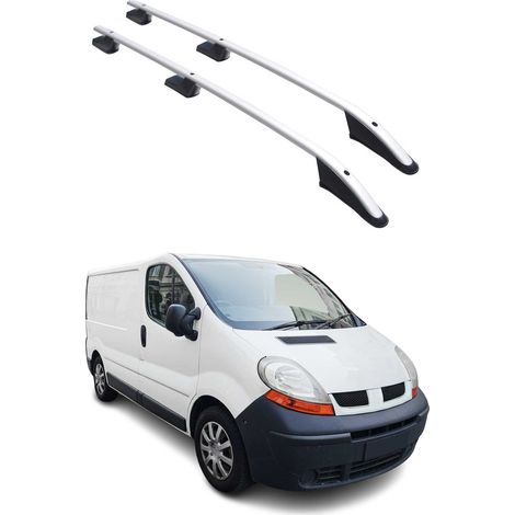 Barres de Toit longitudinales pour Opel Vivaro A 2001-2014 L1 Aluminium Gris (1/5)