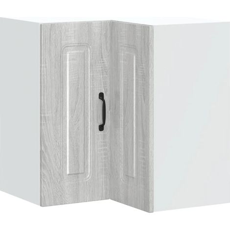 Mueble esquinero de cocina de 57 x 57 x 60 cm gran capacidad de almacenamiento diseño contemporáneo madera de ingeniería gris 020050028 (1/5)