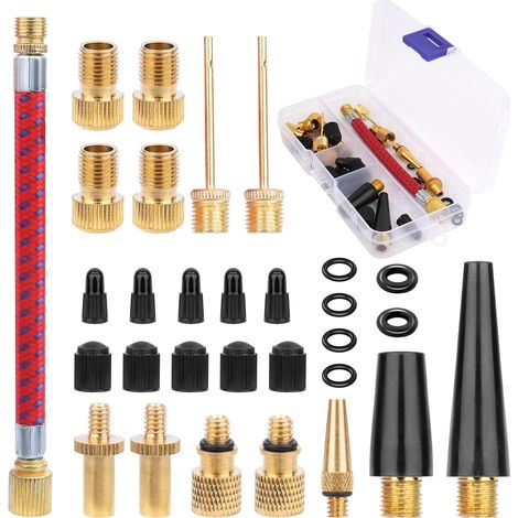 Kit d'Adaptateur de Valve Presta pour Pompe à Vélo - 30 Embouts de Gonflage avec Boîte de Rangement (1/5)