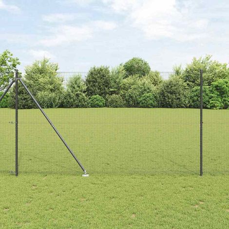 Zaunpfosten Grau 25 x 1,5 m (25 x 25 mm Maschendraht) Stahl