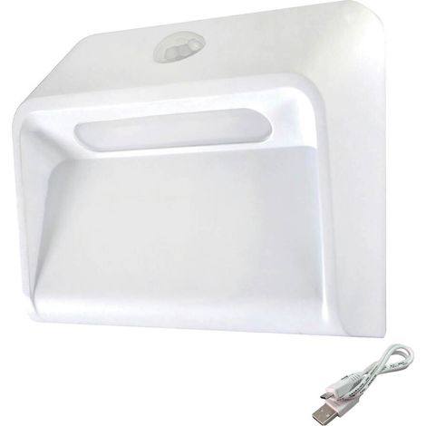 Veilleuse LED rechargeable USB, 0.4W, 3000K, détecteur de mouvement, crépusculaire, fixation aimantée - Tibelec (1/5)