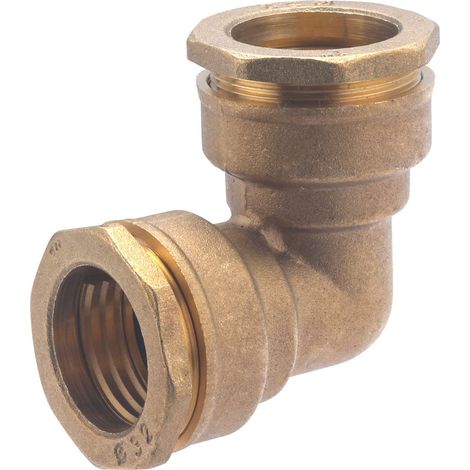 Noyon & Thiebault – Raccord laiton coude égal pour tuyau polyéthylène Ø32 – Filetage plomberie – Angle 90° – Étanchéité parfaite jusqu'à 10 bar