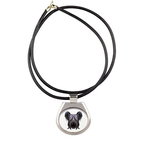 Collana con foto e iscrizione geometrica di Skye Terrier realizzata da Art-Dog. (1/3)