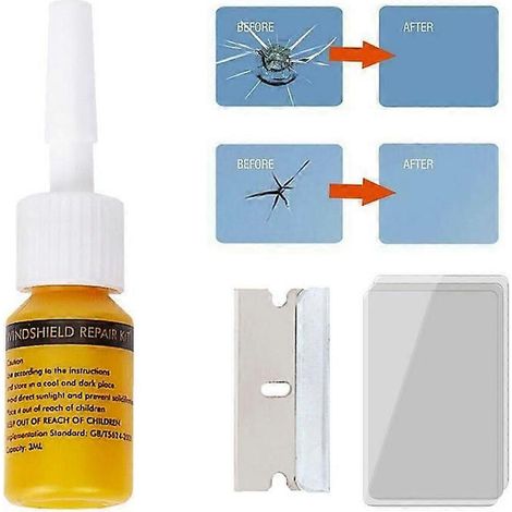 Kit de réparation de pare-brise fissuré, outil de réparation de vitres de voiture, kit de réparation d'écran de téléphone à faire soi-même, restauration des rayures et fissures de voiture (1/5)