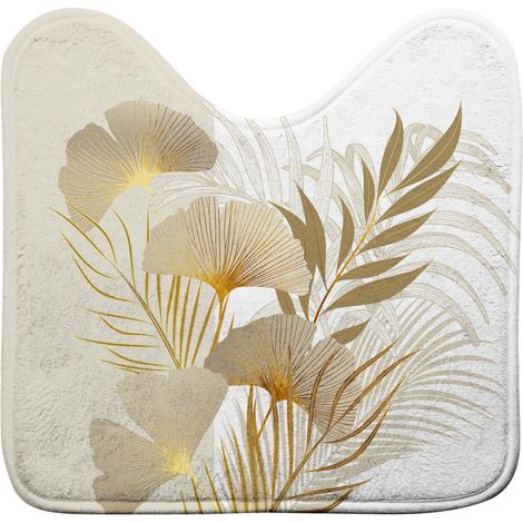 Tapis Contour WC Imprimé "Auxane" 45x45cm Naturel