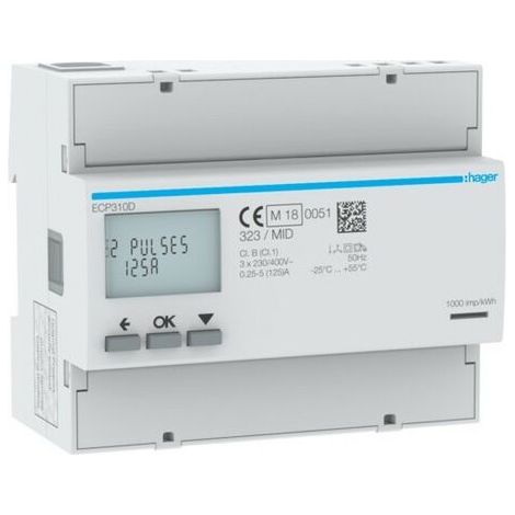 COMPTEUR TRI 125A MID - GESTION DU BATIMENT HAGER ECP310D (1/3)