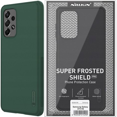 Nillkin Super Frosted Shield Pro, custodia protettiva resistente per Samsung Galaxy A73, colore verde. (1/5)