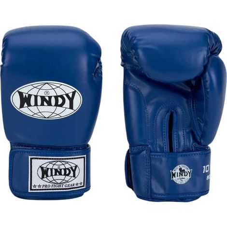Guantes de boxeo Windy Classic de piel sintética, color azul, 14 oz. (1/5)