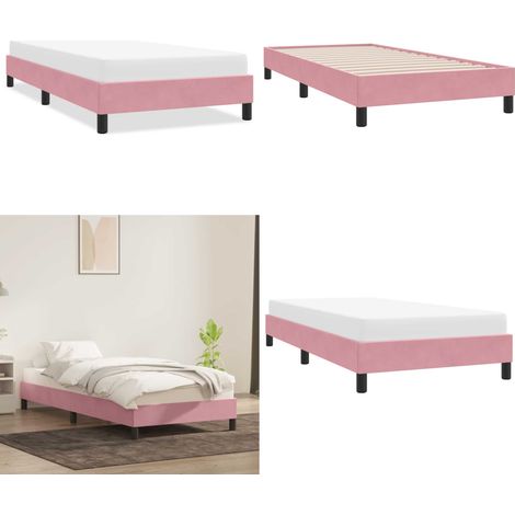 vidaXL Bettgestell ohne Matratze Rosa 90x220 cm Samt (1/5)