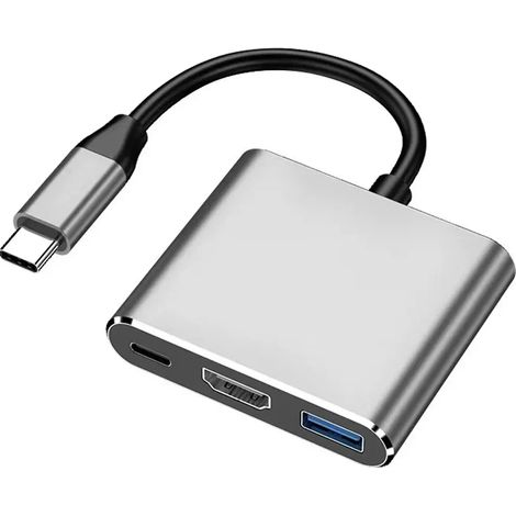 Hub USB 3-en-1, répartiteur USB-C vers HDMI compatible, station d'accueil USB Type-C vers HDMI, compatible USB 3.0, convertisseur pour MacBook Air, 3-en-1 (1/5)