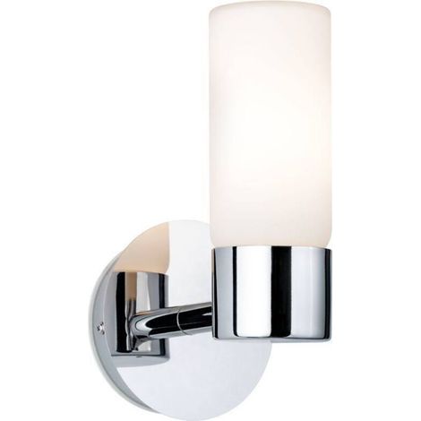 Aplique de pared LED para baño, IP44, acabado cromado satinado, casquillo G9, potencia máxima 33 W, altura 203 mm, ancho 105 mm, profundidad 135 mm (1/5)