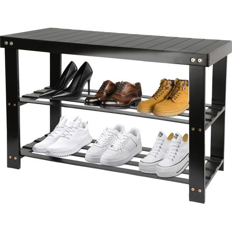 Waterproof Outdoor Shoe Cabinet, Wooden Shoe Rack, Shoe Rack, Tall and Narrow Shoe Rack for Entrance, Dormitory, Under Bed, 25 x 25 x 86 cm (5) (Original Wood Colour) (1/5)