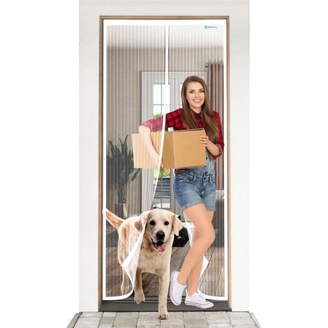 Moustiquaire de porte magnétique 130x250 cm, fermeture automatique, mains libres (1/5)