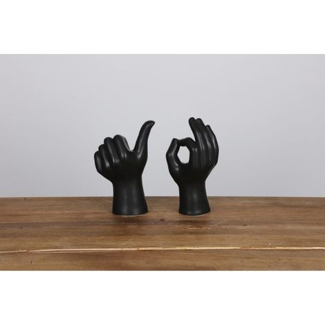 8x BURI Figuren Hand Weiß Schwarz Keramik Dekoration Haushalt Regal Tisch Innen (1/5)