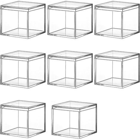 Quadratische Schmuckschatulle aus transparentem Acrylglas mit Deckel – Mini-Aufbewahrungsbox (1/5)