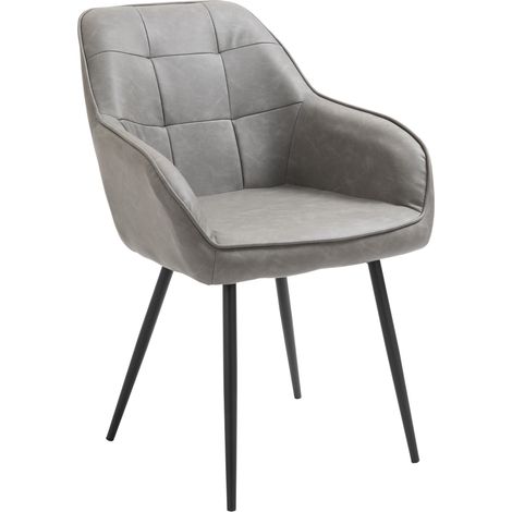Sedia Imbottita 61x58x84 cm in Similpelle Grigia (1/5)