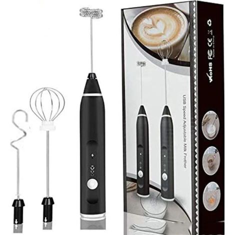 Mousseur à lait électrique rechargeable automatique pour cuisine, mixeur à jus et aliments, batteur à crème et œufs, blender (1/5)