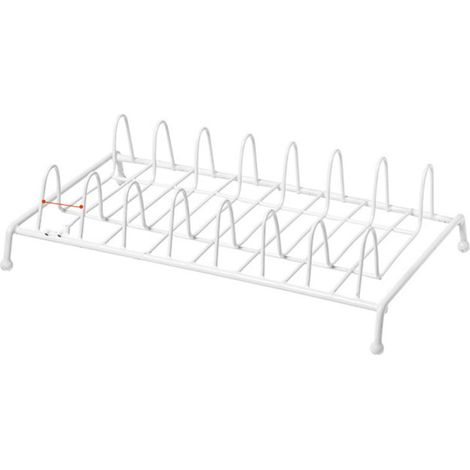 Abtropfgestell aus Metall mit Tellerhalter und Organizer, ideal zur Aufbewahrung von Geschirr im Schrank.