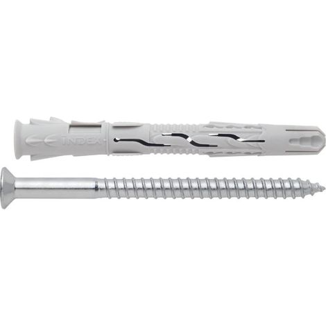 INDEX Fixing Systems T-NUX A-Pack di 50 tasselli universali di alta qualità, rivestimento A testa svasata, in zinco, in nylon, TNUXA08080 (1/4)