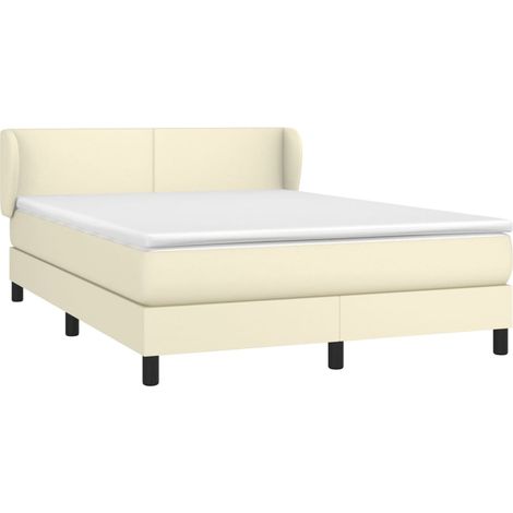 Giroletto a Molle con Materasso Crema 140x190 cm in Similpelle vidaXL (1/4)