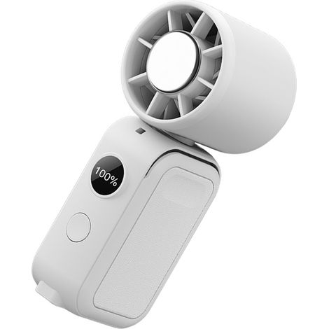 Filiyano-Ventilateur portable rechargeable avec compresse froide et affichage numérique pour les voyages en extérieur (blanc) (1/5)