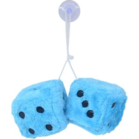 2 Pièces Dés Suspendus pour Voiture, Peluche avec Points et Ventouse pour Vitre Auto ou Réfrigérateur (1/5)