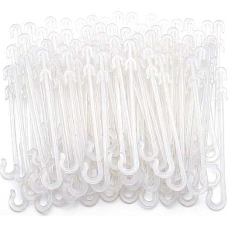 Crochets pour tomates (100 pièces) réutilisables, supports pour tomates, aubergines, concombres, blancs, 9,5 cm (1/5)