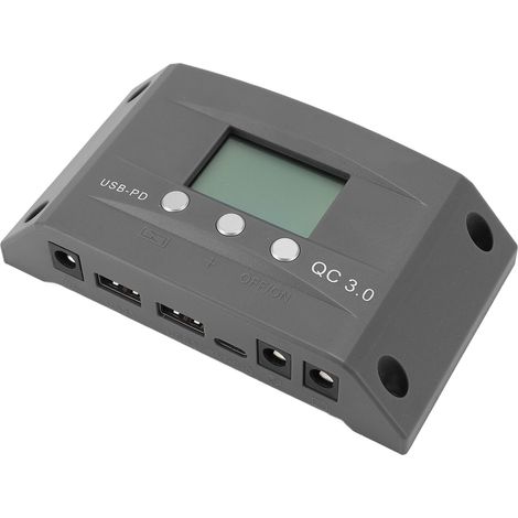Contrôleur de charge solaire MPPT 12V/24V à adaptation automatique, port CC, écran LCD/LED, double port USB, régulateur intelligent pour panneaux solaires, idéal pour le camping et les activités de pl (1/5)
