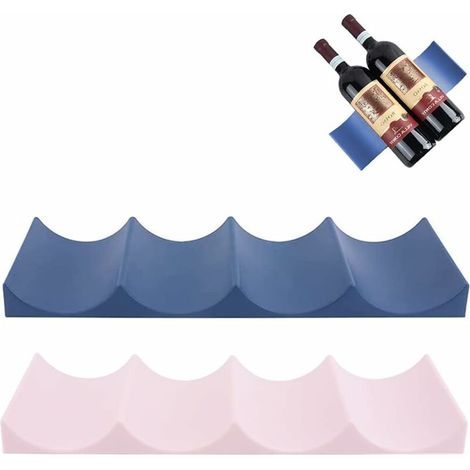 Casier à vin de style européen, lot de 2 unités, couleur bleue, empilable, pour un usage domestique et un rangement pratique.-AquaForge (1/5)
