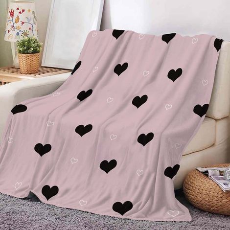 Flanelldecke zum Valentinstag, extra groß, weich und warm, geeignet für Sofas, Betten und Büros – doppelseitig kariertes Kunstfell, ein perfektes Geschenk für sie/ihn.