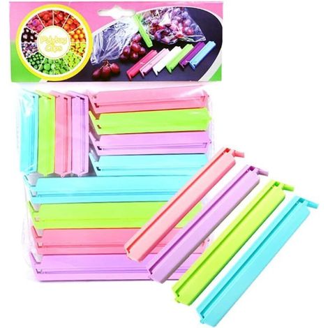 12 Pièces Clips De Fermeture En Plastique, Pinces Alimentaires En Plastique, Alimentaire D'Étanchéité Clips, Alimentaire Clip d'Étanchéité, Clip D'Étanchéité, Pour Emballage Cuisine Snack, 4 Couleur (1/5)