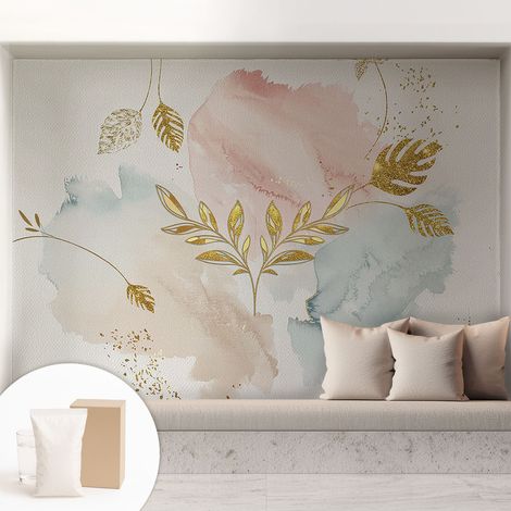 Papier peint intissé mural avec imprimé motifs décoratifs - style contemporain - Colle incluse gratuite Charme botanique 208x146 cm (1/5)