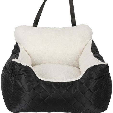 Wolketon Seggiolino auto per cani Letto pieghevole per cani Auto - Sedia pieghevole per cani - 47x47x21cm - nero+bianco (1/5)